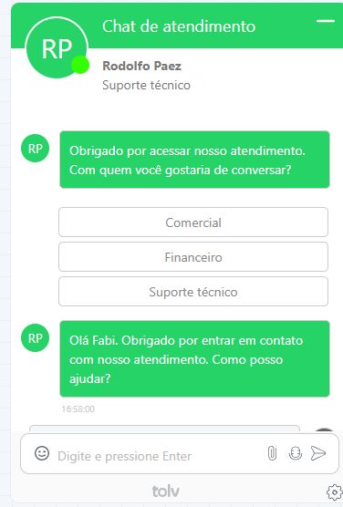 Tolv chat window in green