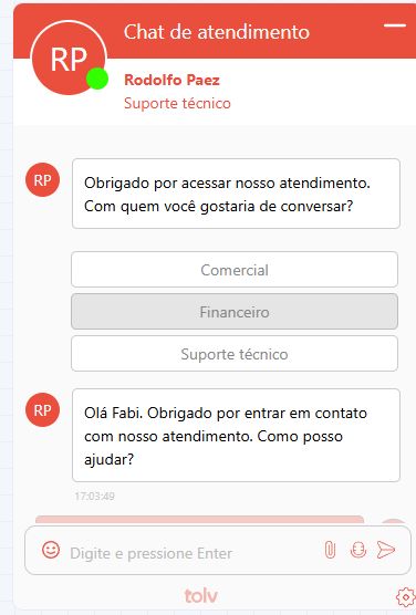 Tolv chat window in red